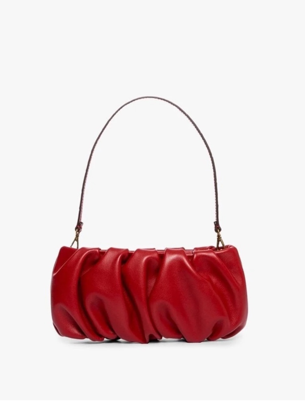 STAUD FAVORITE VERSATILE RED LAMB LEATHER BAG CLUTCH